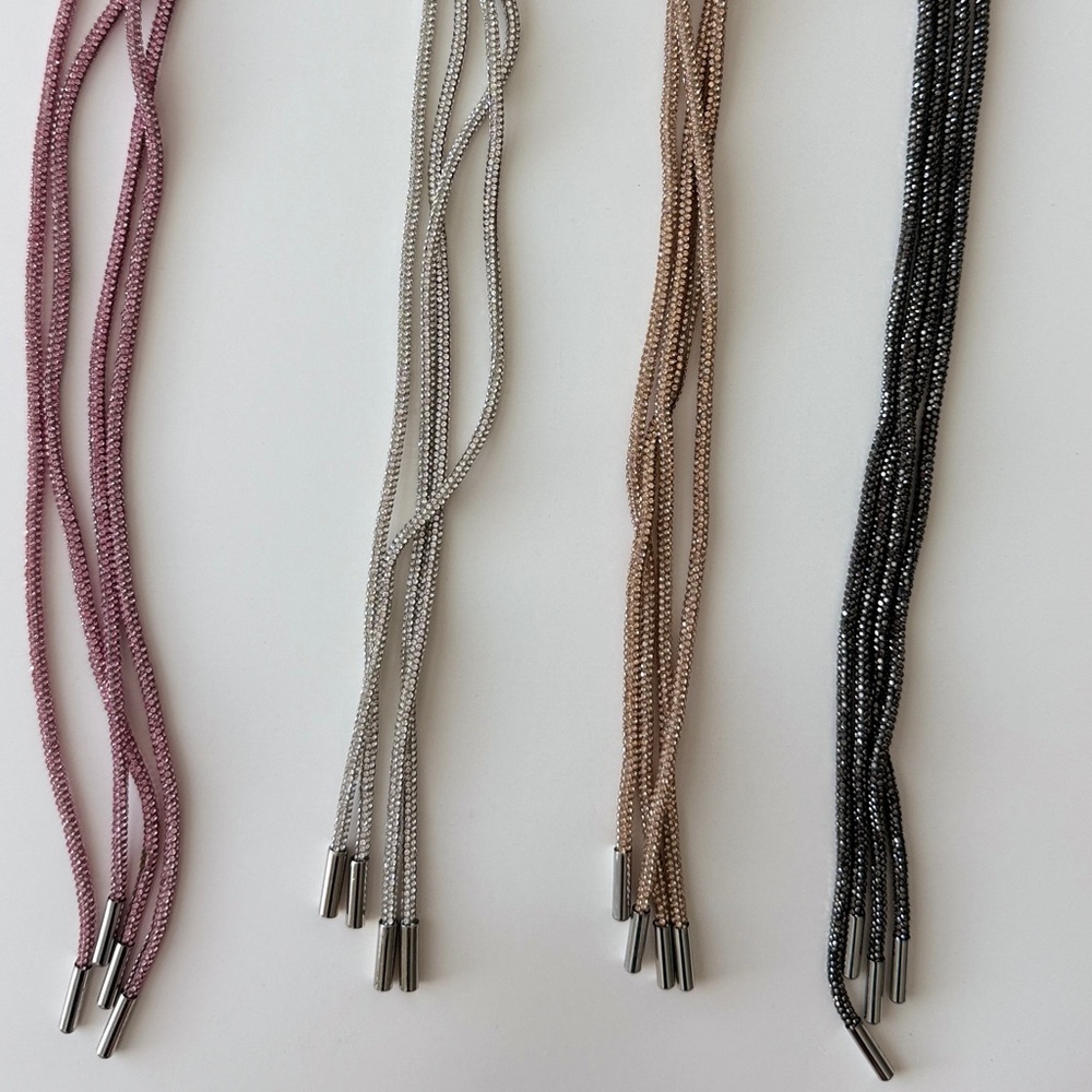 Rhinestone shoelaces or hoodie laces - Pink, Silver, Gold, Black